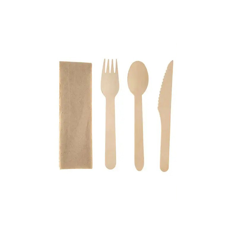 Wrapped Wooden Cutlery Kit