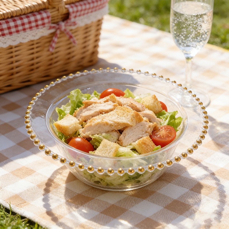 beaded gold rim disposable Bowl