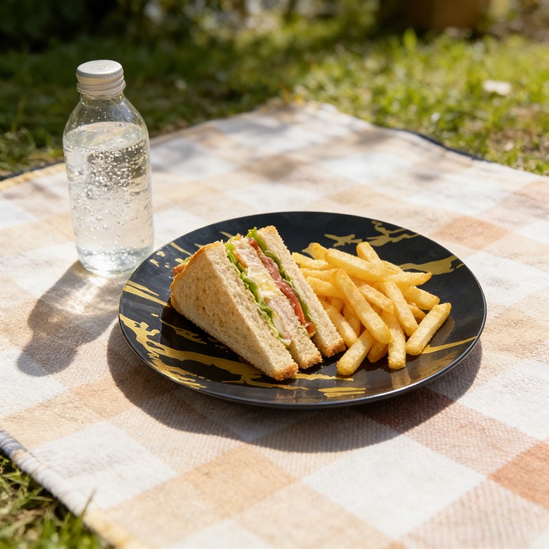 gold marble disposable plastic plate